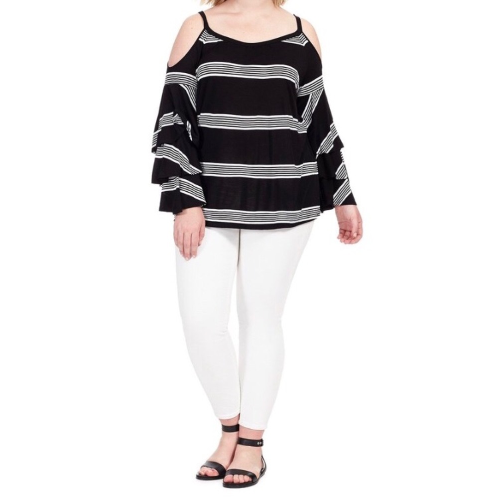 INC INTERNATIONAL CONCEPTS  Cold Shoulder Top 0X - Picture 2 of 8